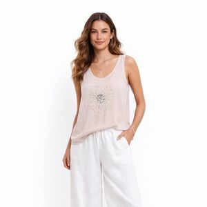 Blush Linen Sparkle Tank OS